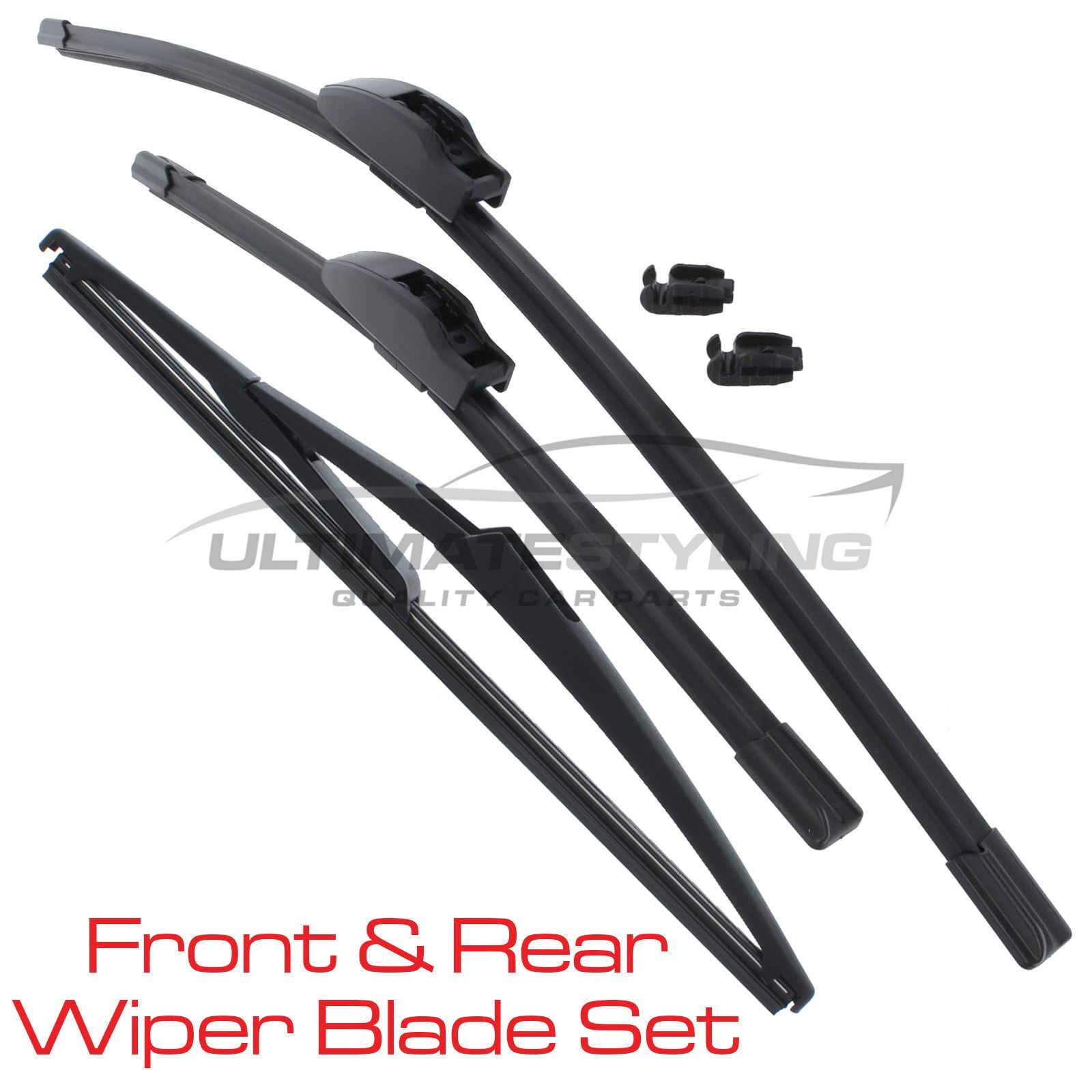 Front & Rear Windscreen Wiper Blades Set Fits Hyundai i20 GB 20152021