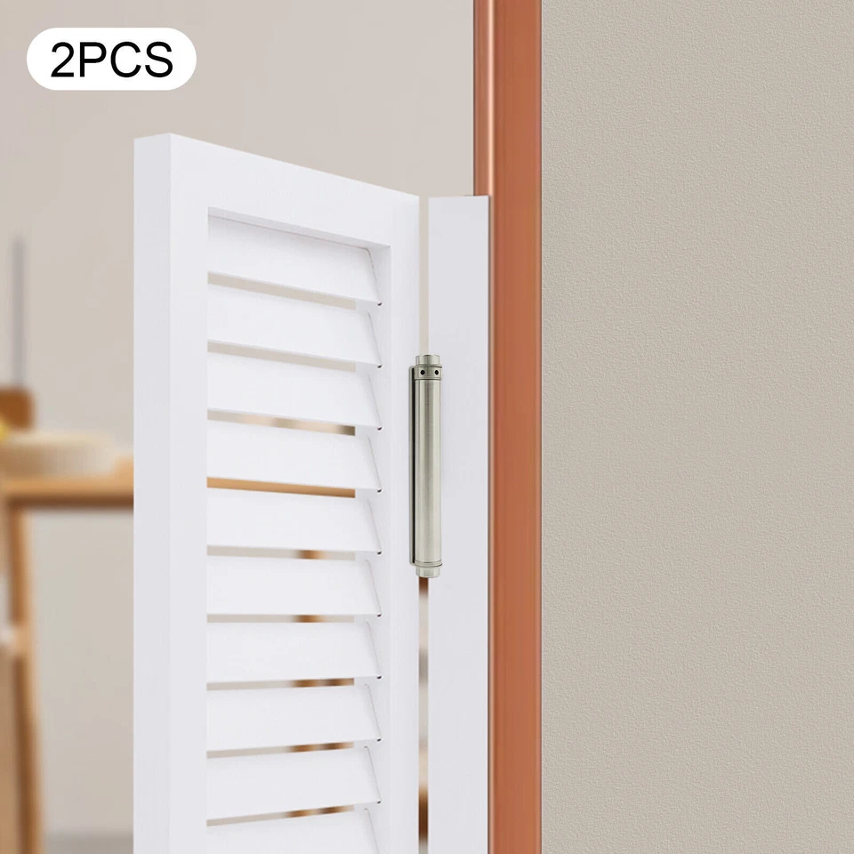2 PCS Stainless Steel Cafe Saloon Door Self Closing Double Action Spring Hinges - Image 3 of 4