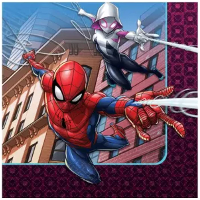 Juego de fiesta de cumpleaños Spiderman Webbed Wonder | Cubierta de mesa platos taza servilleta 33 piezas Foto 3 de 4