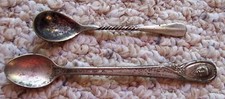 2 Vintage Baby Spoons Winthrop Gerber Silver Plated and Unbranded Nickel Silver