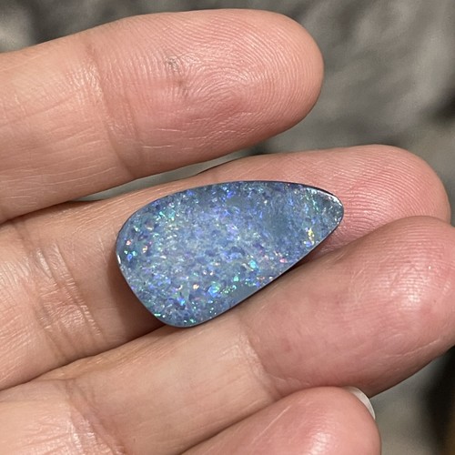 14.2ct 24x13.8x4.2mm Colorful Blue Australian Doublet Black Opal Cabochon Gem - Picture 3 of 12