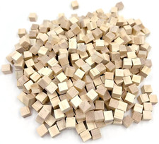 Wood Blocks for Crafts, Unfinished Wood Cubes, 1Cm Natural Wooden Blocks, Pack o