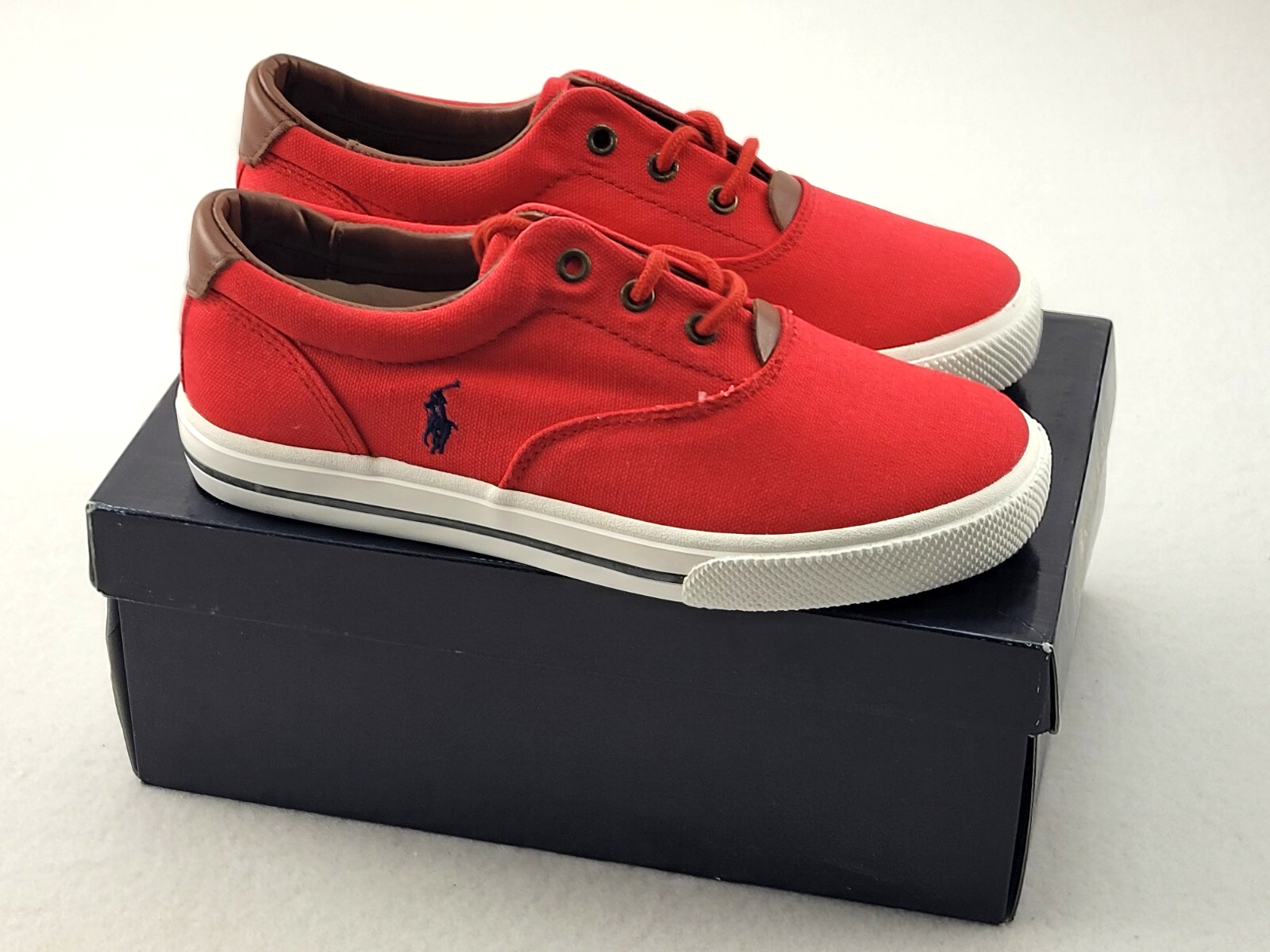 PONY Polo Ralph Lauren Red Vaughn sneaker basse scarpe da passeggio bambino taglia 3