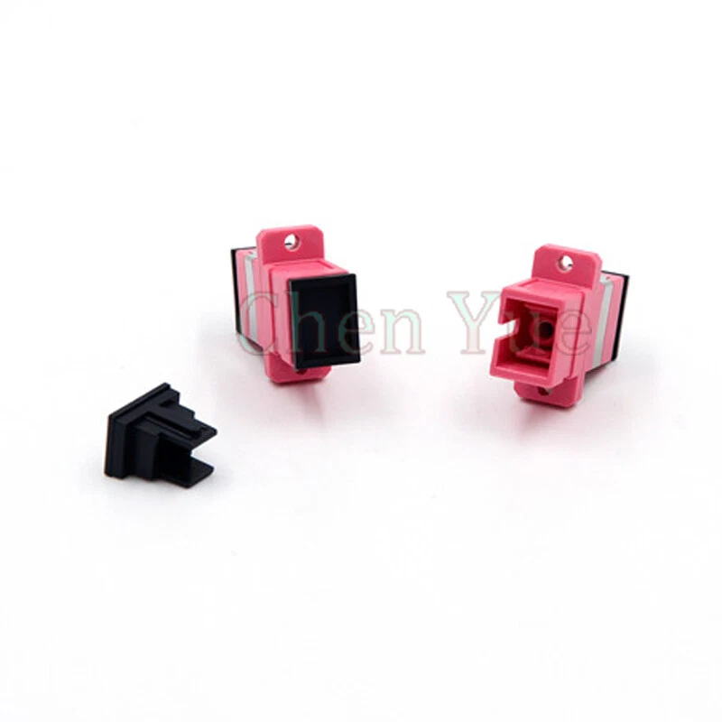 50pcs Fiber Optic SC Adapter MM OM4 Magenta ftth Simplex Pink SC UPC Coupler   - Image 2 of 4