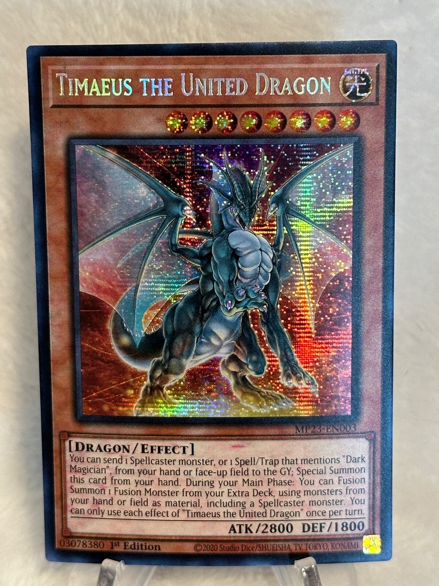 YUGIOH Timaeus The United Dragon MP23-EN003 Prismatic Secret Rare