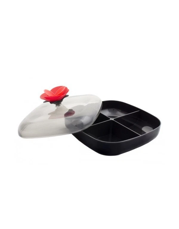 Vigar 5327 Rose Black Tea Cookies Biscuit Table Tray 4 Compartments European  - Image 3 of 4