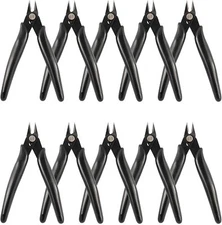 10 Pack 170 Flush Wire Cutter 5" Wire Nipper Flush Diagonal Side Cutter Pliers