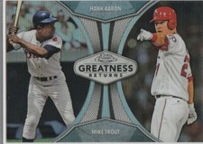 HANK AARON MIKE TROUT Baseball BRAVES ANGELS Topps Chrome Greatness Returns 