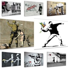 LEINWAND WANDBILDER BILD BANKSY VERSCHIEDENE MOTIVE 80 X 60 CM 1551 D1
