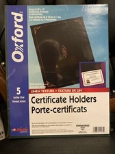 Lot Of 75 Oxford Certificate Holder, 11-1/4 x 8-3/4, Green 15 New 5-packs 