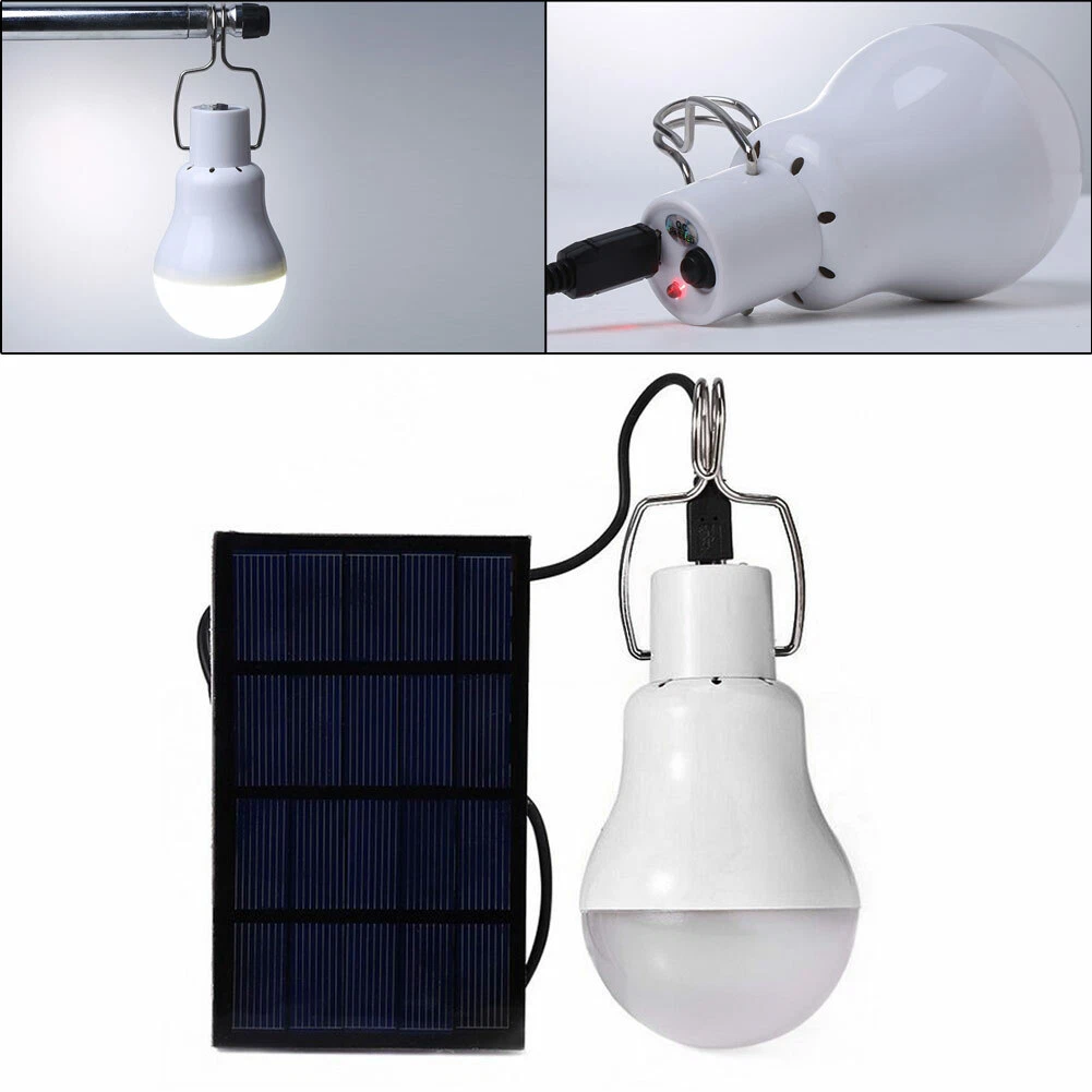 nw Solar Charge LED Light Bulb Portable 15W 110lm Camping Emergency Lamp