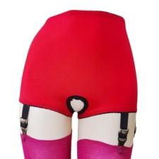 Fashion Crotchless Panty Girdle with 6 Straps Garter Belt Nightwear S 3XL