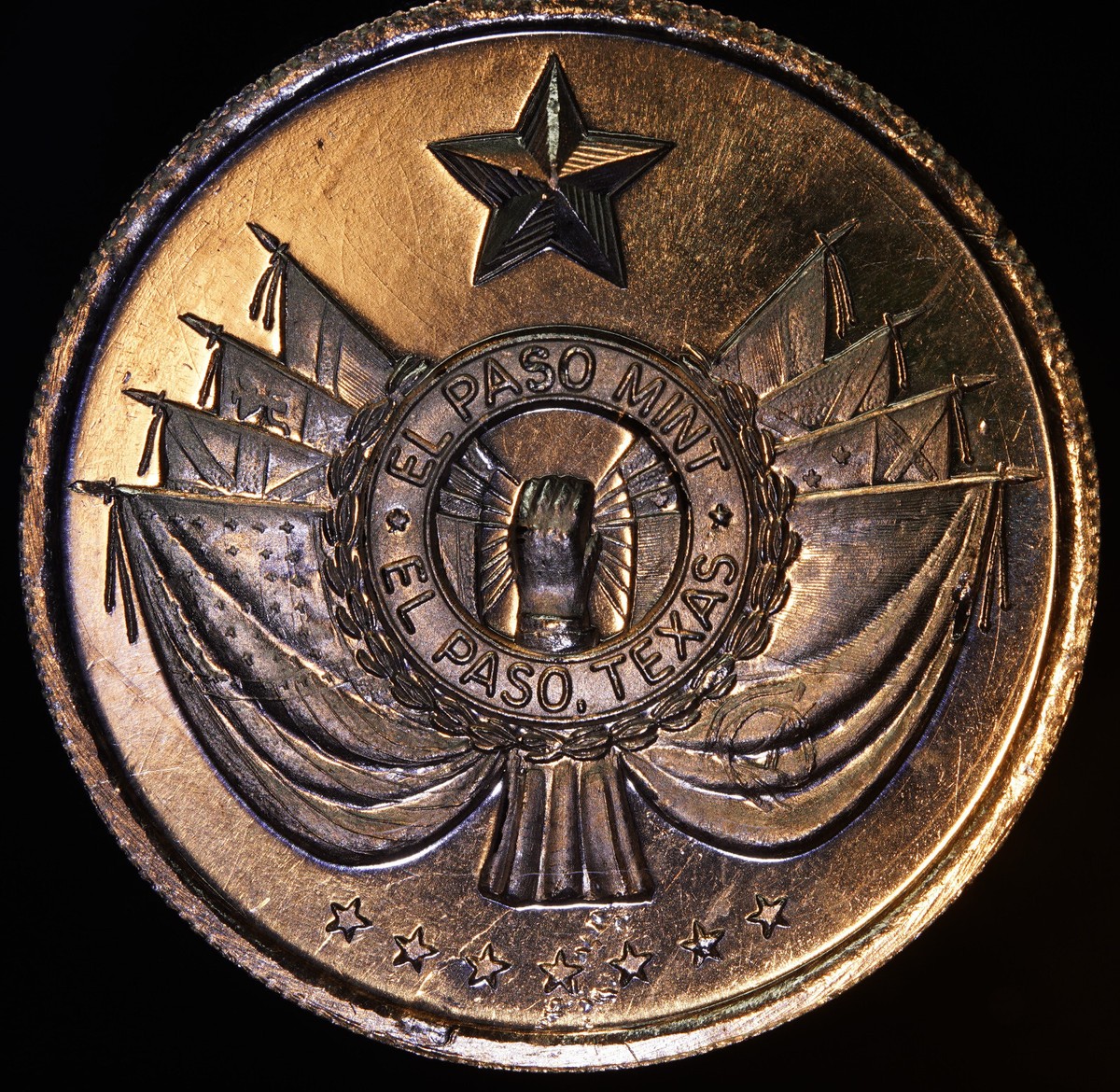 1974 El Paso Mint TEXAS Eagle Northern Star USA 1oz 999 FINE