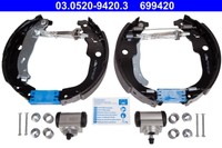 Bremsbackensatz Citroen C3/DS3 1.2-1.4/1.6 Hdi 09- Kpl. Mit Zylindern