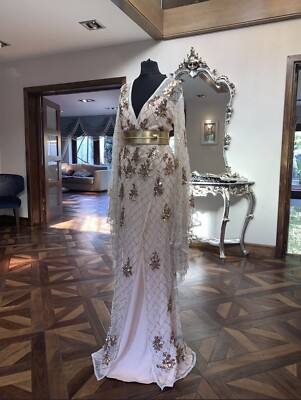 open lace back dress Moroccan Wedding Kaftan Dress with Belt main image 0