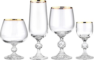 Victoria Bella Crystalex Bohemia 40149/SET/20746 Golden Celebration,  24 pieces