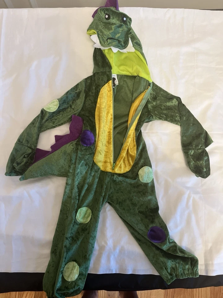 Disfraz de Dinosaurio DRAGÓN Halloween Talla 18-24 Meses Verde Felpa Terciopelo Una Pieza Foto 2 de 4