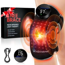 Red Light Therapy for Knee with Heat  Vibration Massage, Extension Band, Wir...