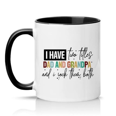 Ich habe zwei Titel Vater Herren 11 Unzen Keramiktasse Opa Familie Geschenk