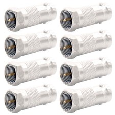8 Pcs BNC Female Jack to F Type Male Coaxial Coax Cable Plug Adapter Connector