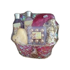 NEW Vintage 90s White Musk Luxury Angel Bath Wire Basket 8 Pcs Gift Bath Set