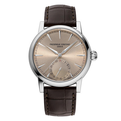 Frederique Constant Uhr Neue Manufaktur Classic Date Railtrack Lachs FC