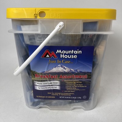 Mountain House Breakfast Assortment Bucket 29 Servings Best By June 2027 Sealed