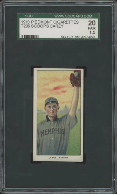 1909 T206 SCOOPS CAREY FAIR SL PIEDMONT 350 EYE APPEAL SGC 1.5 MEMPHIS TURTLES