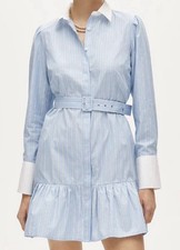 J.Crew Tiered shirt-dress in striped cotton poplin NWT Size 6