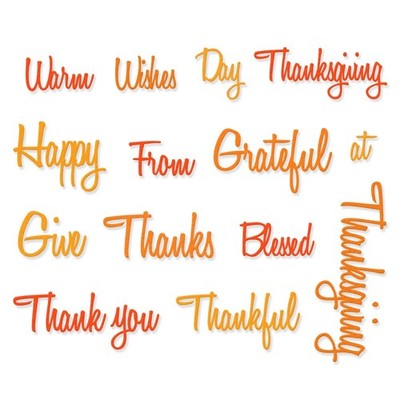 Thanksgiving Grateful Words Metal Cutting Die for Style 2: Thank you word 