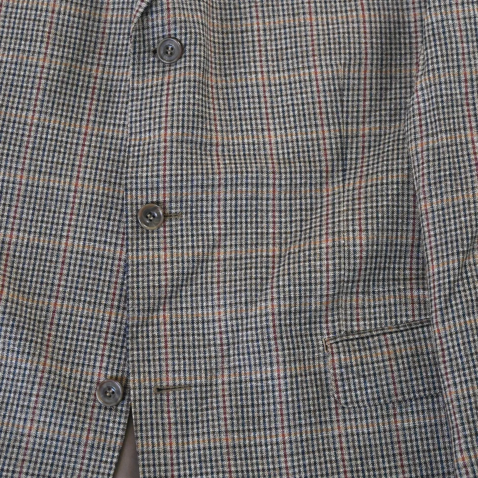 Daniel Hechter 44R коричневый чек шерсти бамбука мужской блейзер костюм куртка спортивное пальто - Изображение 3 из 4