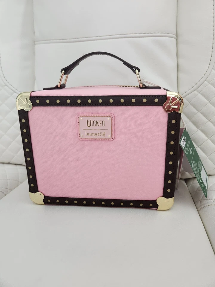Loungefly Wicked Glinda's Pink Luggage Trunk Purse Crossbody Bag - Image 3 of 4