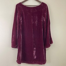 ModCloth Dress Small Burgundy Velvet Bell Sleeve Witchy Gothic Holiday Party