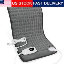Electric Heating Pad 6 Heat Settings Office Home DarkGray 24 X12 Back Auto 24x12