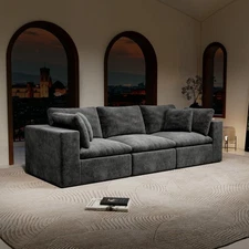 Modular Sectional Sofa Seat,Upholstered Compressed Couch Plush Corduroy Fabric
