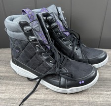 Ryka Aurora Boots Women 8.5M Black Quilted High Top Hiking Casual Walking