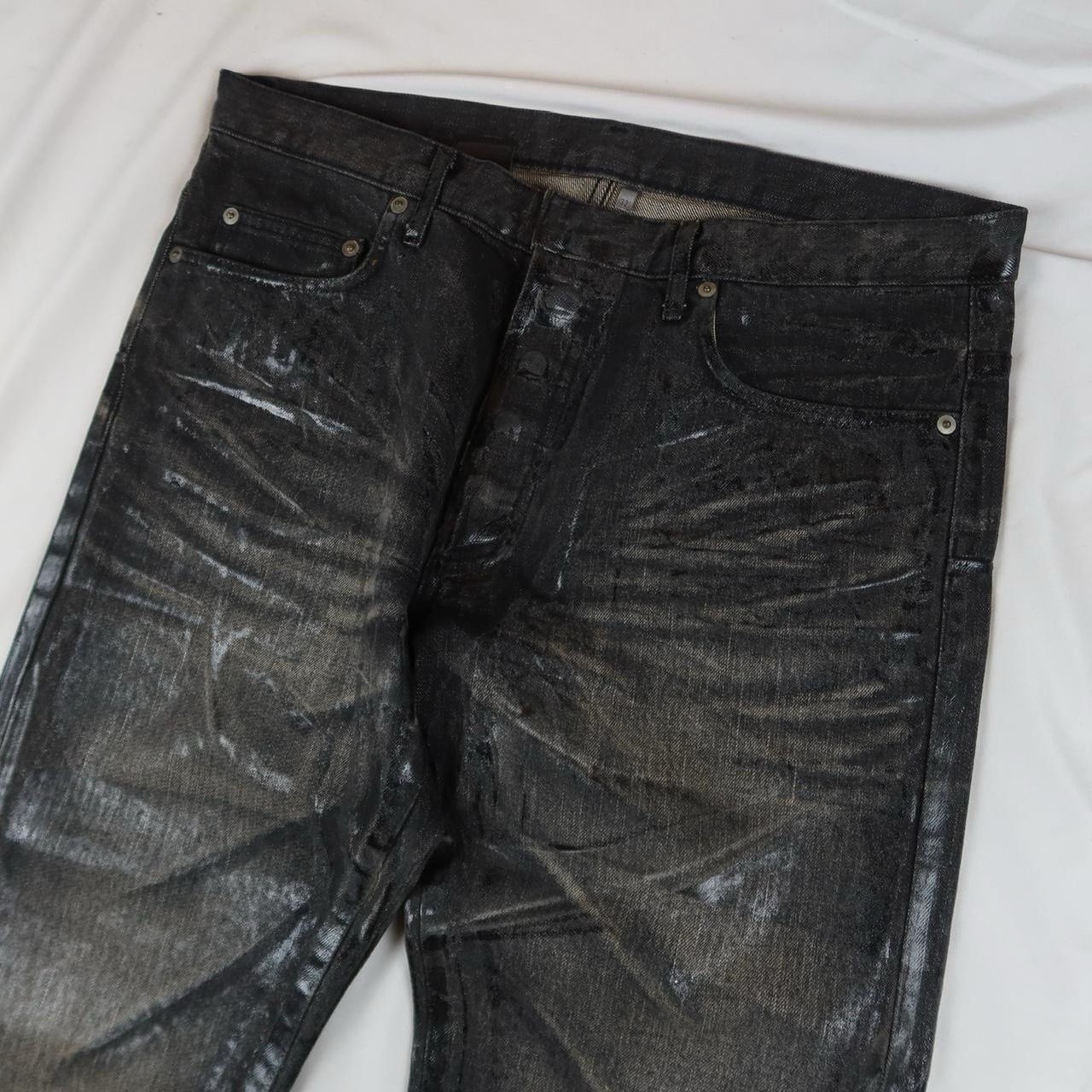 Dior Black Luster Waxed Denim Size 32 AW03 Brand New Unaltered thumbnail 4