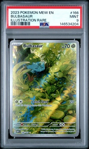 2023 POKEMON MEW EN-151 ILLUSTRATION RARE #166 BULBASAUR PSA 9