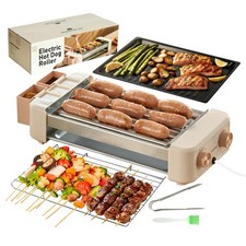 Hot Dog Roller, 3 in 1 Macchina Hot Dog 6 Rulli, Controllo 3 Velocità Hotdog Roll...