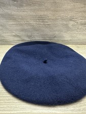 Vintage Beret Basque 100 Wool Navy Blue Hat New Old Stock Deluxe 58584