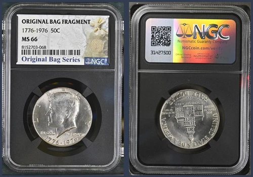 1776-1976 Bicentennial Kennedy Half Dollar ~ NGC MS66 ~ 50c Bag Fragment Series