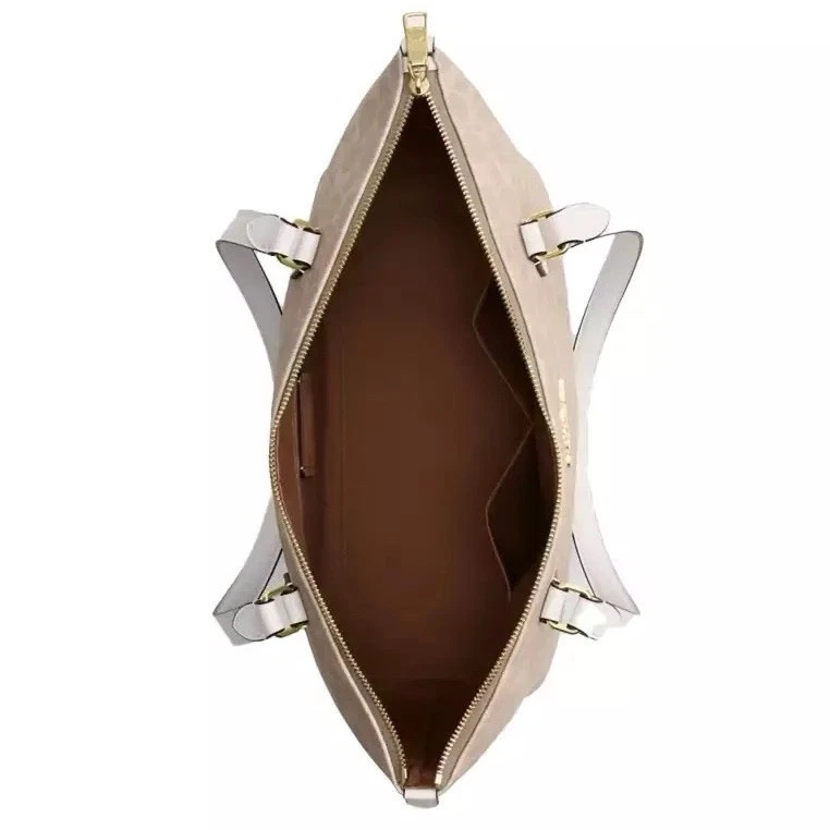 Borsa Coach Gallery nuova con etichetta in tela firmata CW381 sabbia gesso