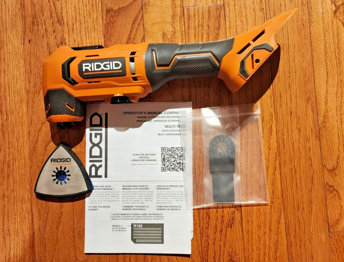 Ridgid 18V Cordless Oscillating Multi Tool With Attachments Tool Only R86241B