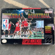 SNES 1993 Super Nintendo Tecmo Super NBA Basketball with Box and Manual