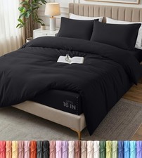 King Duvet Cover Set with Fitted Sheet and Pillowcases All Season Luxury