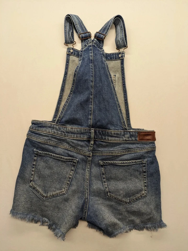 Hollister Damen Boyfriend Latzhose Gr. S Denim Jeans ausgefranster Saum 2142 - Bild 2 von 4