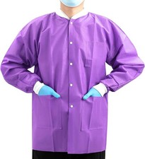 10-100 Pack Disposable Lab Coats SMS Disposable Medical Jackets Disposable Lab