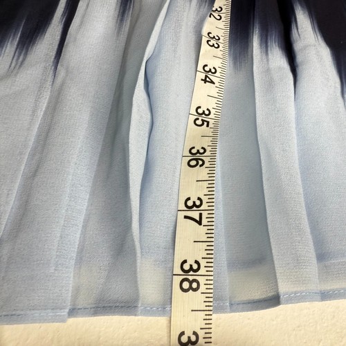 Banana Republic Pleated Maxi Skirt Digital Ombre Blue Size S Elastic Waist - Photo 8/8