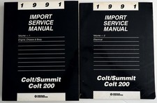 1991 Dodge Plymouth Colt 200 Eagle Summit Factory Shop Repair Service Manual 2v