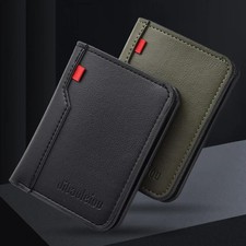 Men's Bifold Short Leather Wallet 20 Wallet fold with ID Window Multi - Card Sl
